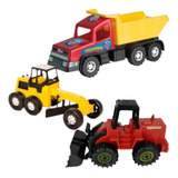 Kit Trator Infantil Escavadeira Escavator Maquina