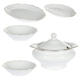 Kit Travessas Saladeiras E Sopeira 5 Peças Pomerode Ouro