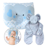 Kit Travesseiro Anatômico Infantil Naninha Prendedor Chupeta