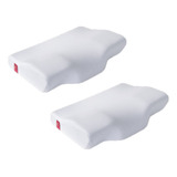 Kit Travesseiros Cervical Ortopédico Ergonômico Estilo Nasa Coluna Branco Dor Pescoço Relax