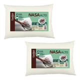 Kit Travesseiros Duoflex Nasa Alto 50x70x17 Capa Em Algodão Cor Branco