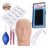 Kit Treinamento Alongamento De Cílios Extensão Manequim