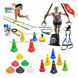 Kit Treinamento Funcional 23 Itens Cones Escada Estacas