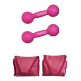 Kit Treine Em Casa Halter 3 Kg Rosa Caneleira 3 Kg Rosa