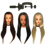 Kit Treino Cabeleireiro 3 Suportes 3 Cabeças De Boneca