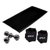 Kit Treino Em Casa Caneleira 5kg Colchonete Halter 5kg