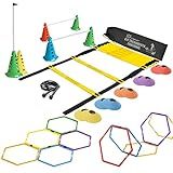 Kit Treino Futebol Agilidade Fucional Cones Escada Argolas De Circuito Corda