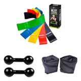 Kit Treino Halter 3kg Caneleira 3kg Kit Theraband Cor Preto