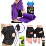 Kit Treino Joelheira Patela Luva Toalha Cross Musculação