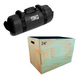 Kit Treino Power Bag 15kg Caixa Plyo 60x65x50cm