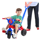 Kit Triciclo Bebe Motoca Infantil Menino Motoquinha Empurrar