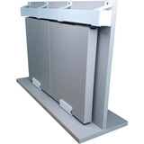 Kit Trilho Correr 3m 35x35 Alum Branco P 2 Portas De 75cm