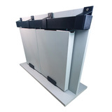Kit Trilho Correr 3m 35x35 Alumínio Preto P 2 Portas De 75cm