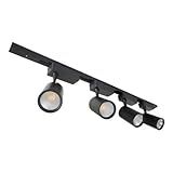 Kit Trilho Eletrificado 1 Metro 4 Spots 10W 3000K Preto Bivolt