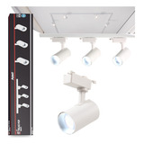 Kit Trilho Eletrificado 15w 6500k Branco Frio 1m Branco Com 3 Spots Led 110v 220v Bivolt Avant