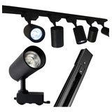 Kit Trilho Eletrificado 1m 4 Spot Led 7w Bivolt Preto Branco