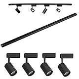 Kit Trilho Eletrificado 1m 4 Spots Led 7w Preto BF 6000K