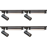 Kit Trilho Eletrificado 2m Preto 4 Difusa 20w 4 Spot 20w