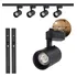 Kit Trilho Eletrificado 2m Preto  4 Spots Led 10w Luz Quente Cor Preto 110v 220v