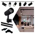 Kit Trilho Eletrificado 2m Preto  6 Spots Led 7w Luz Quente Hitec Spor Led Trilho Cor Preto Bivolt