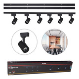 Kit Trilho Eletrificado 30w 3000k 2m Preto 6 Spots Led Branco Quente 110v 220v bivolt Avant