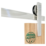 Kit Trilho Porta De Correr Roldana Aparente 2 Mt Até 100 Kg