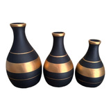 Kit Trio 3 Vasos Ceramica Enfeite