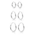 Kit Trio Argolas Redondas Prata 925 10mm 12mm 14mm