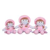 Kit Trio Boneca De Pano Menina Decorativa P Nichos 3 Peças