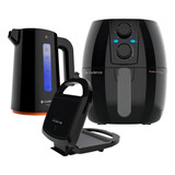 Kit Trio Cadence Fritadeira 3l Chaleira Sanduicheira 127v