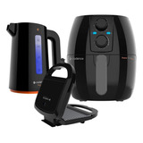 Kit Trio Cadence Fritadeira 3l Chaleira Sanduicheira 127v