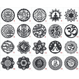 Kit Trio Mandalas Esotéricas Hoponopono 40cm Mdf Cru