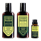 Kit Trio Sobrebarba Shampoo Barba Balm Oleo Lemon Drop