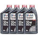 Kit Troca De Óleo Motor Mobil Super 20w50 Mineral Para Carro API SL 4 Litros