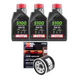 Kit Troca Óleo Honda Shadow 750 Motul 5100 15w50 3l Kn303