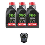 Kit Troca Óleo Motul 5100 10w40 4t 3l Filtro Mt 07 09 Fram