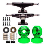 Kit Truck Skate 139mm Rodas Rolamento Abec 15 Parafusos