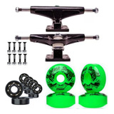 Kit Truck Skate 139mm Rodas Rolamento Abec 15 Parafusos