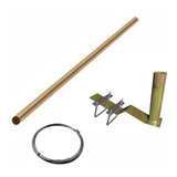 Kit Tubo Galvanizado 2m Suporte Antena Telha Francesa 3 4