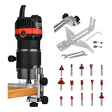 Kit Tupia Manual Laminadora 800w 6mm Jogo De Fresas 15 Pcs