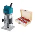 Kit Tupia Manual Laminadora 800w 6mm + Jogo De Fresas 15 Pçs