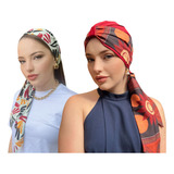 Kit Turbante Feminino Fechado Touca 2 Faixas Quimioterapia