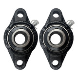 Kit Ucfl 204 Mancal Com Rolamento Para Eixo 20mm 2 Peças