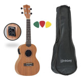 Kit Ukulele Concert Strinberg Uk06ce Elétrico C Afinador Cor Marrom