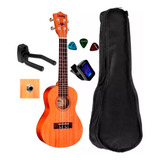 Kit Ukulele Shelby Elétrico Su23m Capa Afinador suporte