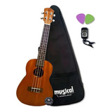 Kit Ukulele Winner Concert 23 Sapele Palhetas Afinador Bag