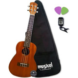 Kit Ukulele Winner Concert 23 Sapele Palhetas Afinador Bag