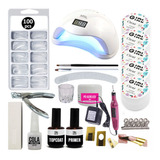 Kit Unha Acrigel Porcelana Fibra 48w Cabine Led Uv Manicure