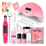 Kit Unha De Gel Alongamento Fibra De Vidro Tips Completo