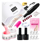 Kit Unha Esmaltação Gel Cabine Lixa Top Coat E Primer